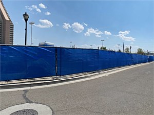 Temporary Fence with Blue Shade Cloth 2